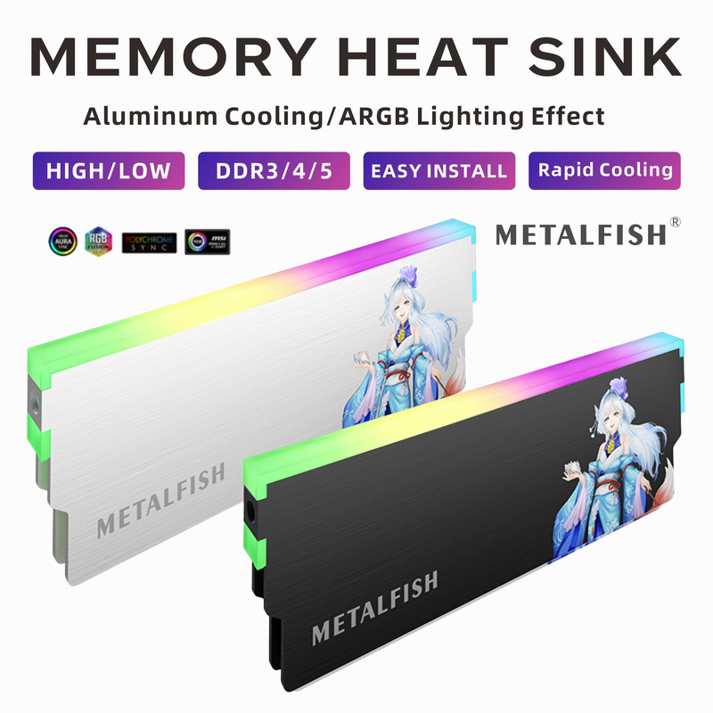 Ddr4 8Gb - METALFISH DRAM Heatsink 5V-3PIN ARGB DDR3