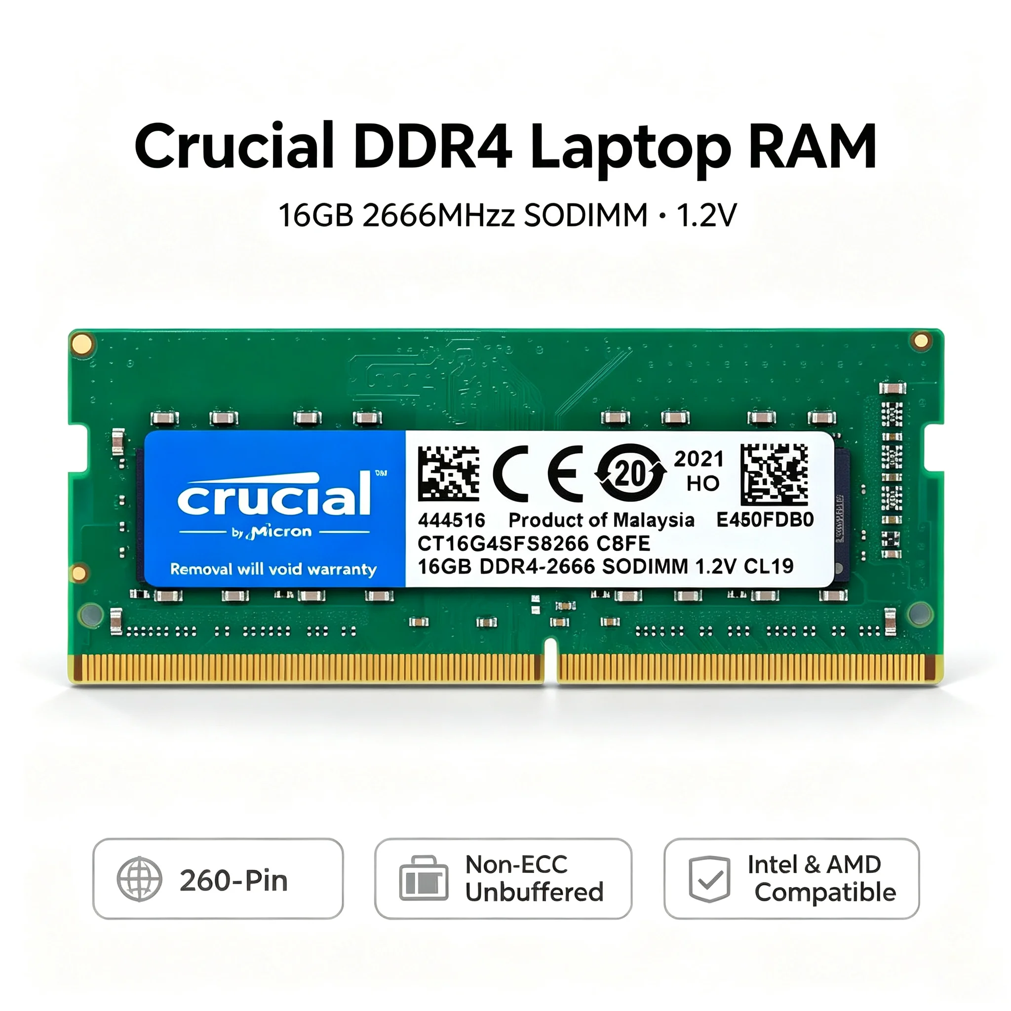 Crucial  1PCS/2PCS DDR4 Laptop - Ddr4 3200Mhz ulasan dan harga