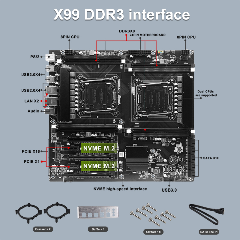 X99 Dual-socket Cpu Motherboar - Ecc Ram Server ulasan dan harga